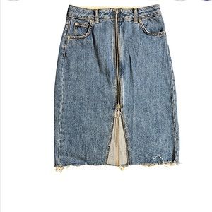Topshop high waisted denim skirt size 2